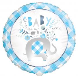 Babyshower Folieballong Elefant Blå