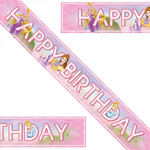 Disney Prinsessor Happy Birthday Foliegirlanger 3-pack