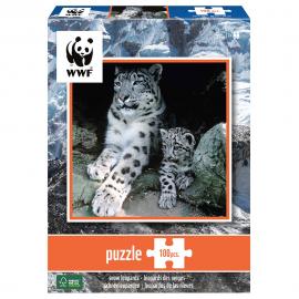 WWF Snöleoparder Pussel 100 Bitar