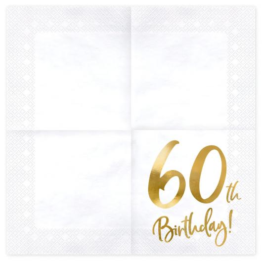 60th Birthday Servetter Guld