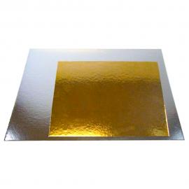Fyrkantiga Tårtbrickor Guld & Silver 30 cm