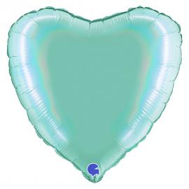 Hjärtballong Holografisk Platinum Tiffany
