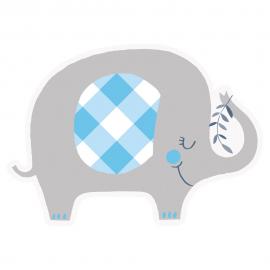Babyshower Inbjudningskort Elefant Blå