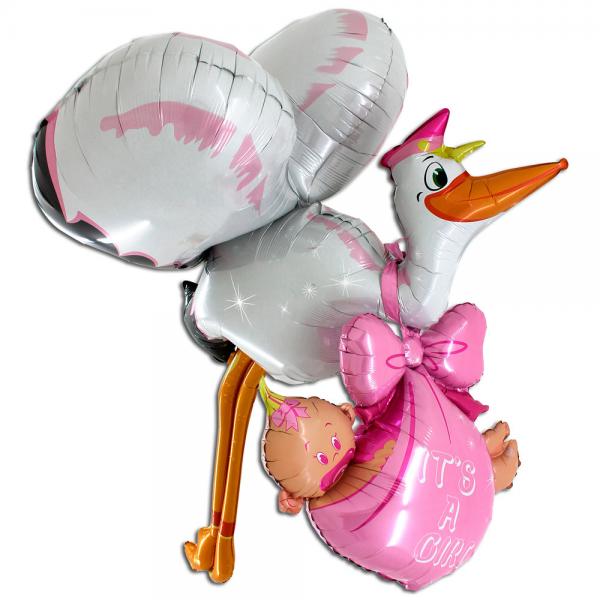 Folieballong Stork It's a Girl