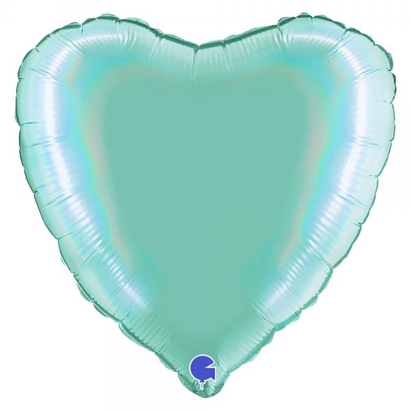 Hjrtballong Holografisk Platinum Tiffany