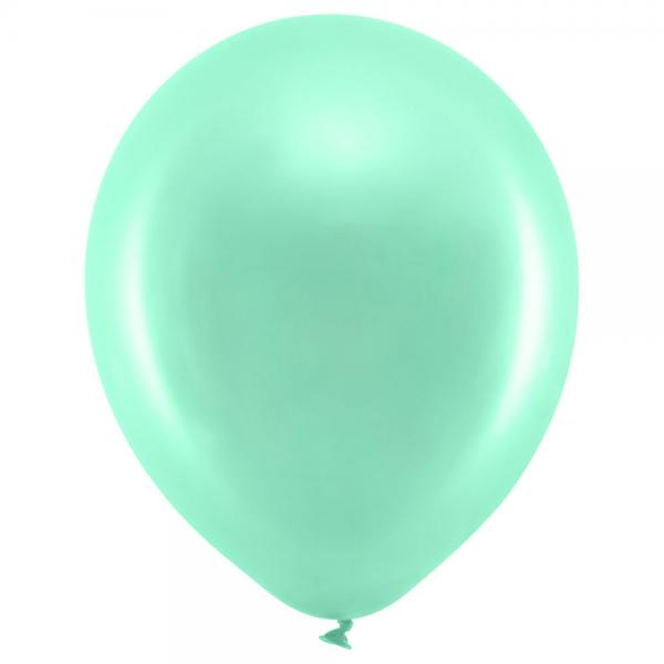 Rainbow Latexballonger Metallic Mintgrna