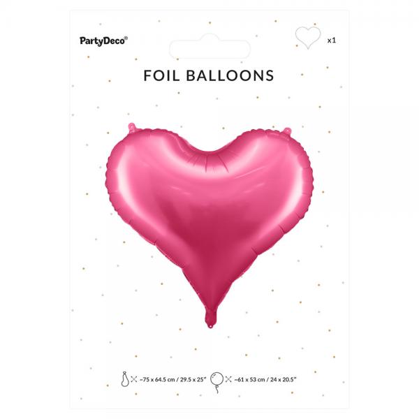 Stor Hjrtformad Ballong Satin Rosa