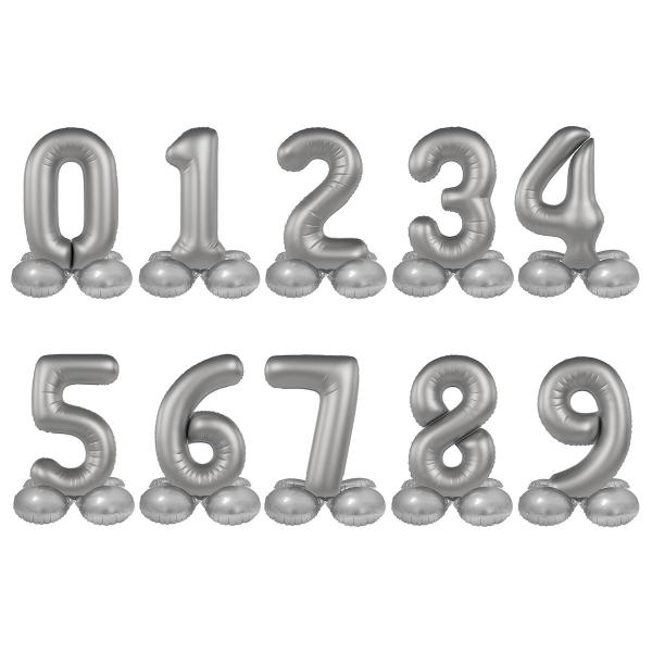 Stende Sifferballong Mnsilver Matt