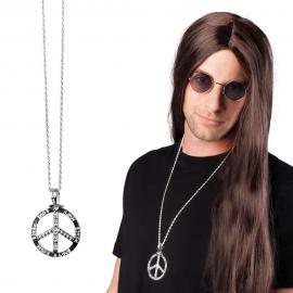 Silvrigt Peace Halsband