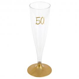 50-års Champagneglas Flergångs Guld