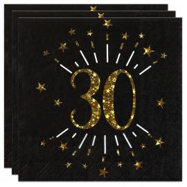 Servetter 30 År Birthday Party Guld