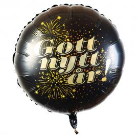 Gott Nytt År Folieballong Svart & Guld