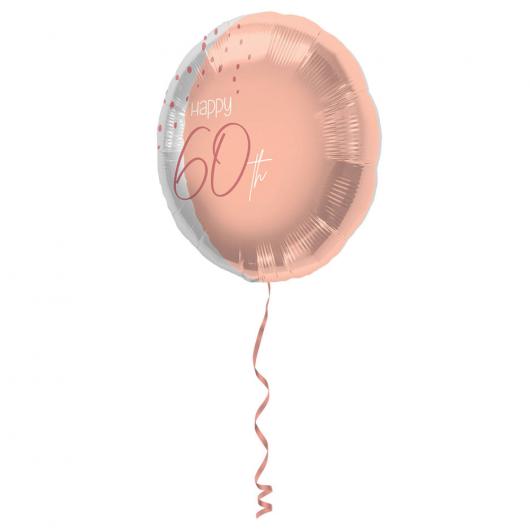 Happy 60th Folieballong Ljusrosa
