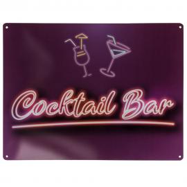 Metallskylt Cocktail Bar