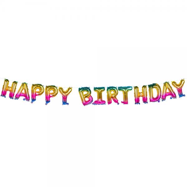 Folieballong Girlang Happy Birthday