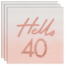 Servetter Roséguld Hello 40