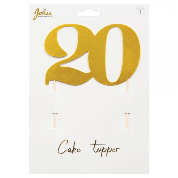 Cake Topper Guld 20
