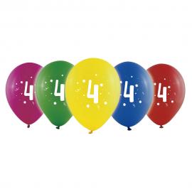 Sifferballonger 4 Färgmix