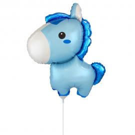 Häst Folieballong Liten Blå