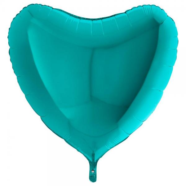 Hjrtballong Folie Tiffany Bl