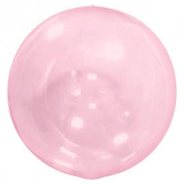 Stor Globe Folieballong Transparent Rosa