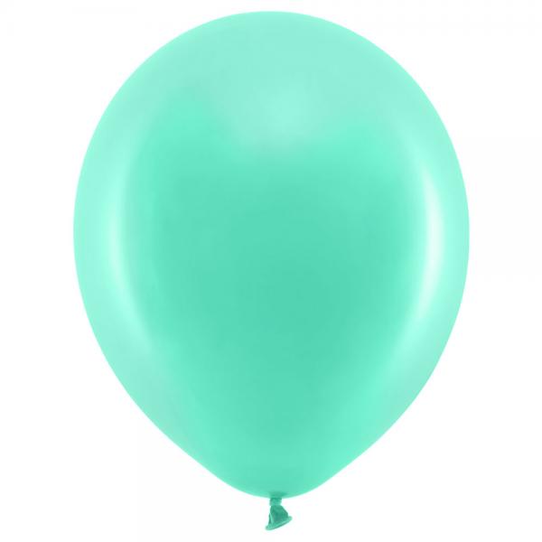 Sm Rainbow Latexballonger Mintgrna 100-pack