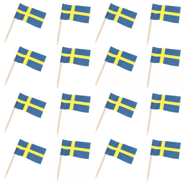 Partypinnar med Sverigeflaggor 1000-pack