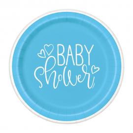 Baby Shower Pappersassietter Ljusblå