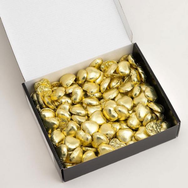 Chokladhjrtan i Guld Folie 1kg
