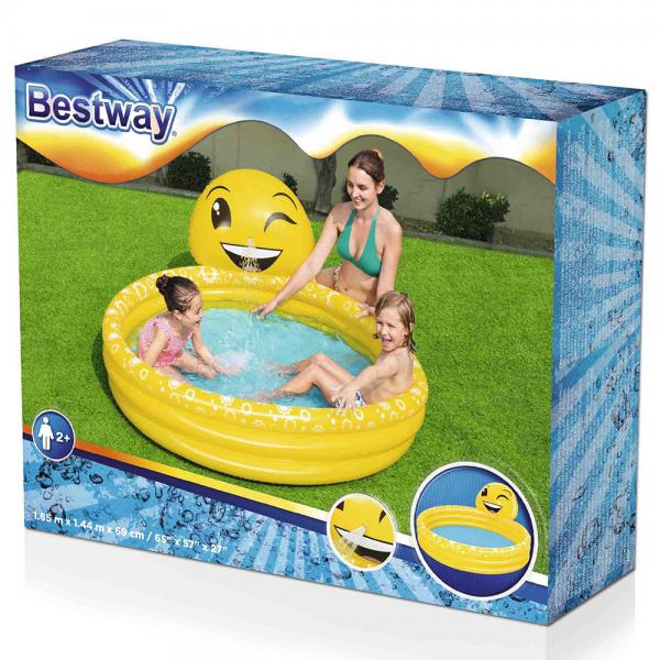 Uppblsbar Barnpool med Sprinkler Smiley