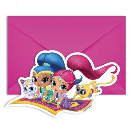 Shimmer och Shine Glitter Friends Inbjudningskort