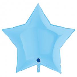 Stor Folieballong Stjärna Matt Pastell Blå
