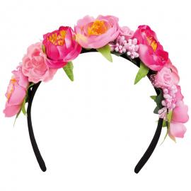 Diadem med Rosa Blommor