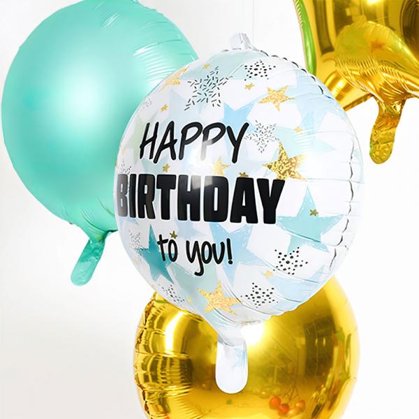 Folieballong Happy Birthday To You Stjrnor