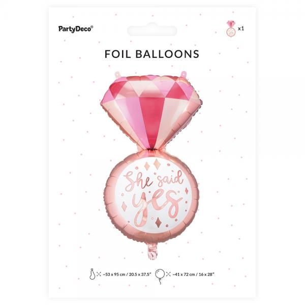 Folieballong Diamantring She Said Yes