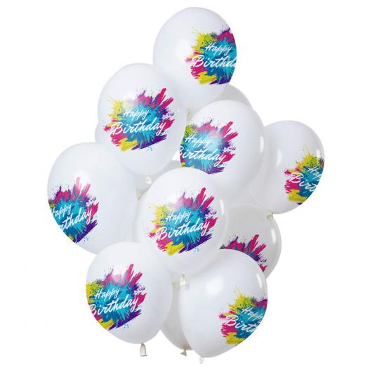 Color Splash Happy Birthday Ballonger Latex
