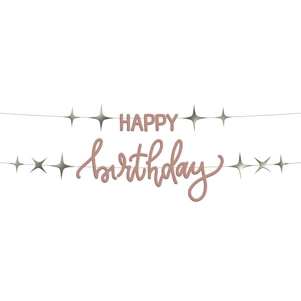 Bokstavsgirlang Happy Birthday Krmrosa