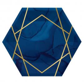 Pappassietter Geometrisk Marinblå