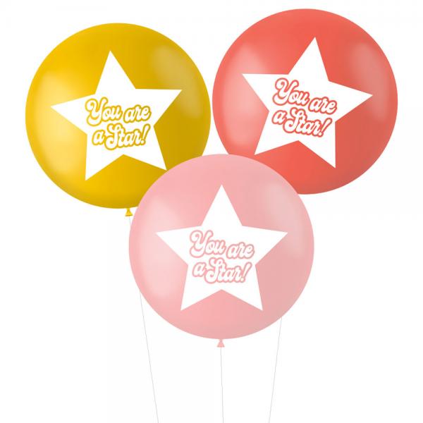 Ballonger XL You Are A Star Rosa/Rd/Gul