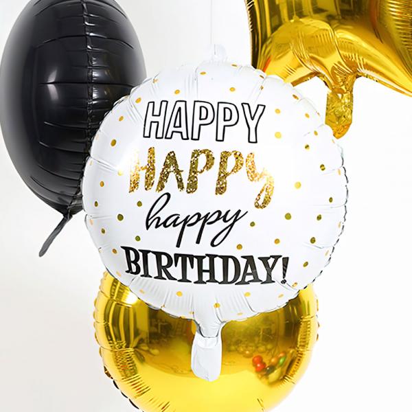 Folieballong 3 x Happy Birthday