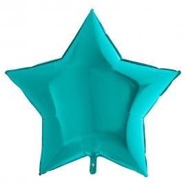 Stor Folieballong Stjärna Tiffany Blå