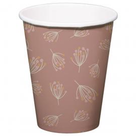 Pappersmuggar Blomning Rosabrun 8-pack