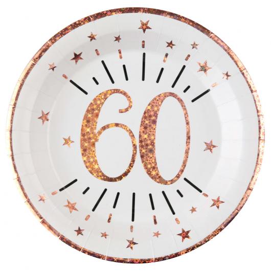 Papptallrikar 60 År Birthday Party Roseguld