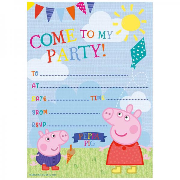 Peppa Pig Inbjudningskort