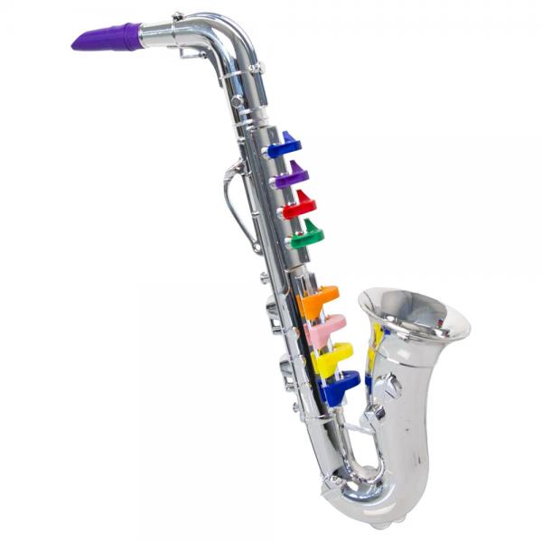 Silvrig Leksaks Saxofon fr Barn