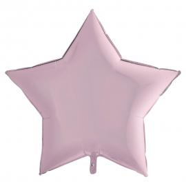 Stor Folieballong Stjärna Pastell Rosa