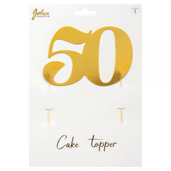 Cake Topper Guld 50