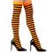 Randiga Knstrumpor Svart/Neon Orange