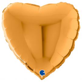 Hjärta Folieballong Guld