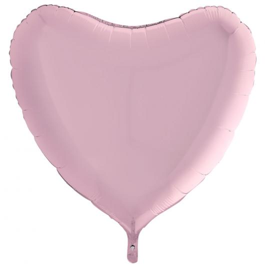 Folieballong Hjärta Pastellrosa XL
